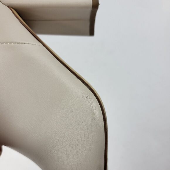 Steve Madden Lizah Boot Off White Faux Leather Knee High Block 10M - Picture 5 of 16